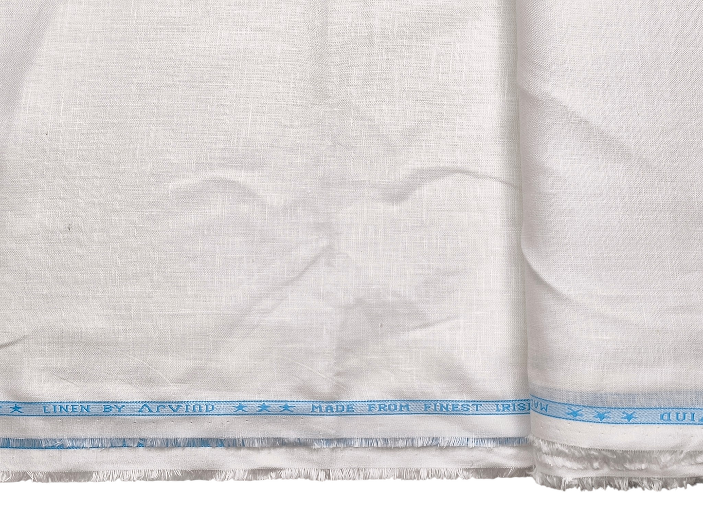 Arvind Premium Cotton Linen Blended Shirting Fabric (White, Plain)