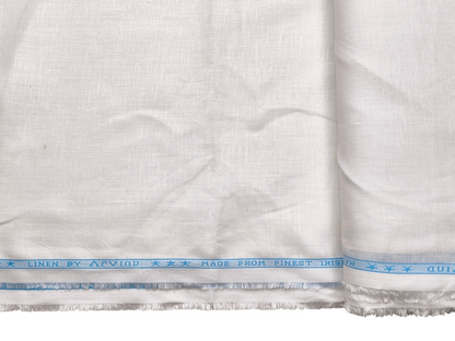 Arvind Premium Cotton Linen Blended Shirting Fabric (White, Plain)