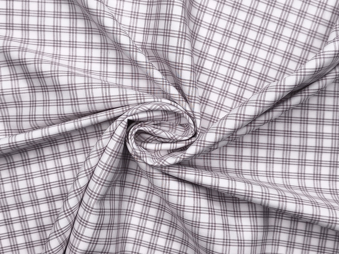Reid & Taylor Finest Giza Cotton Luxury Shirting Fabric (Brown , Checks)