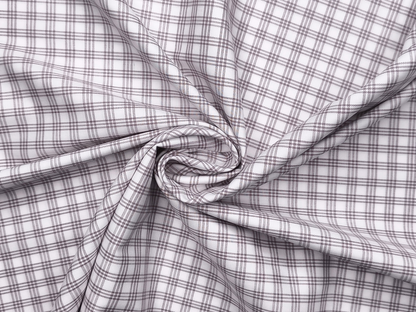 Reid & Taylor Finest Giza Cotton Luxury Shirting Fabric (Brown , Checks)