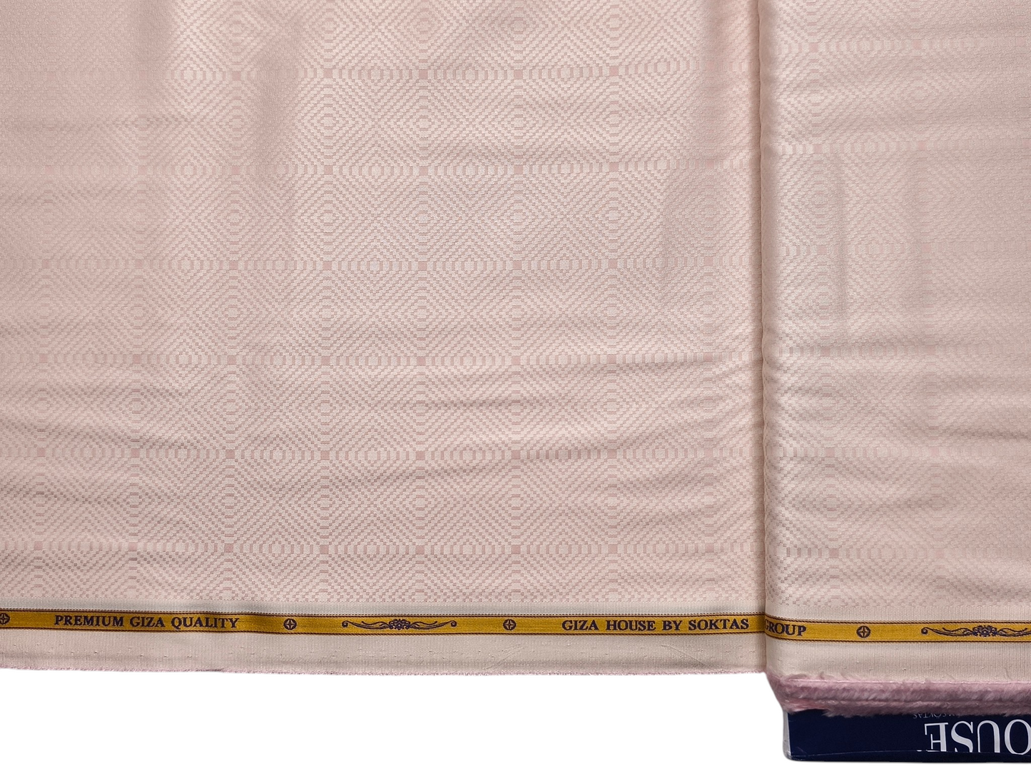 Giza House By Soktas 100% Premium Giza Cotton Shirting Fabric (Peach , Jacquard)