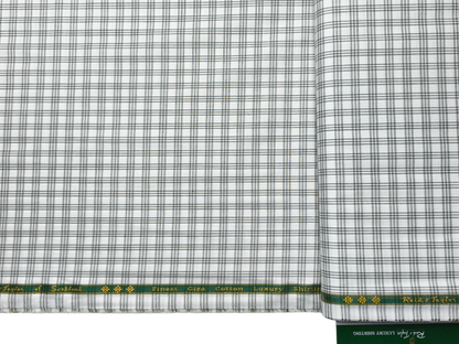Reid & Taylor Finest Giza Cotton Luxury Shirting Fabric (Sage Green , Checks)