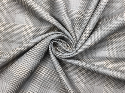 Reid & Taylor Finest Giza Cotton Luxury Shirting Fabric (Pista Grey, Windowpane Checks)
