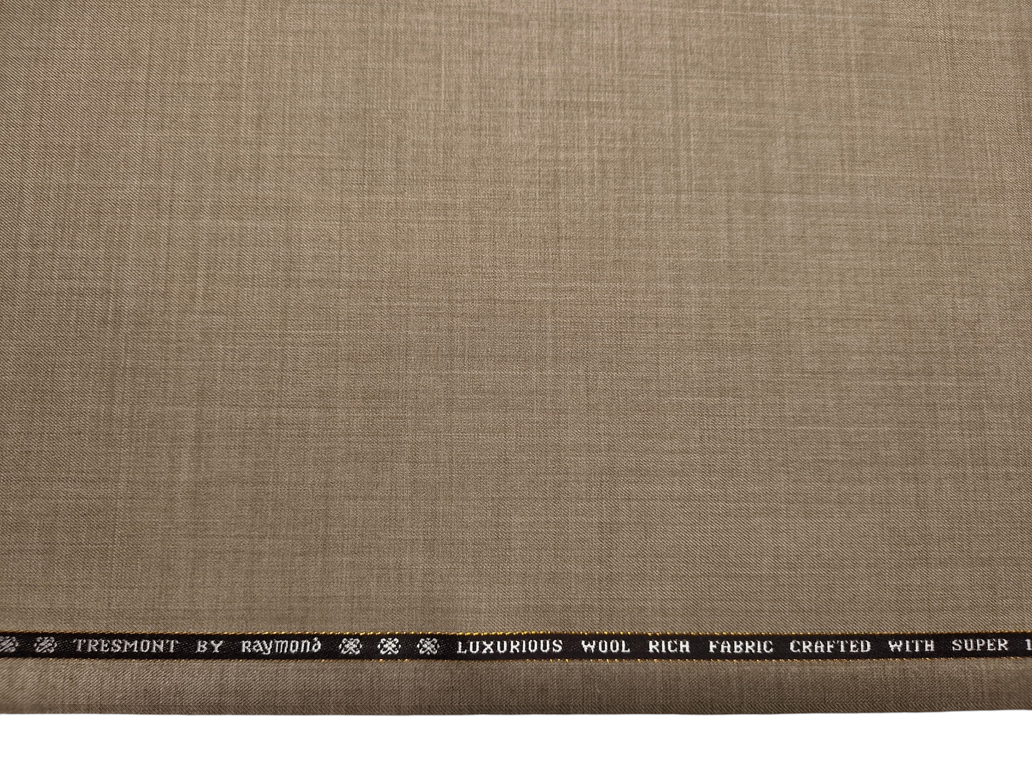 Raymond Tresmont 60% Merino Wool Blended Super 140s Premium Suiting Fabric (Dark Beige, Plain)