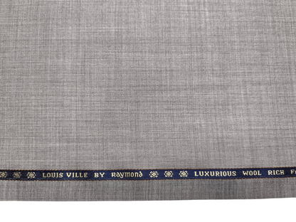 Raymond Louis Ville 60% Merino Wool Blended Super 140s Premium Suiting Fabric (Light Grey, Plain)