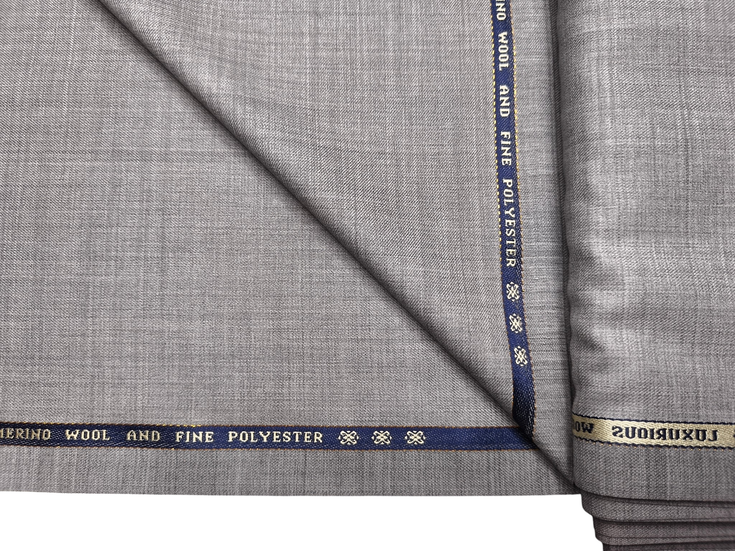 Raymond Louis Ville 60% Merino Wool Blended Super 140s Premium Suiting Fabric (Light Grey, Plain)