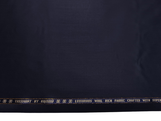 Raymond Tresmont 60% Merino Wool Blended Super 140s Premium Suiting Fabric (Classic Dark Blue, Satin Weave)