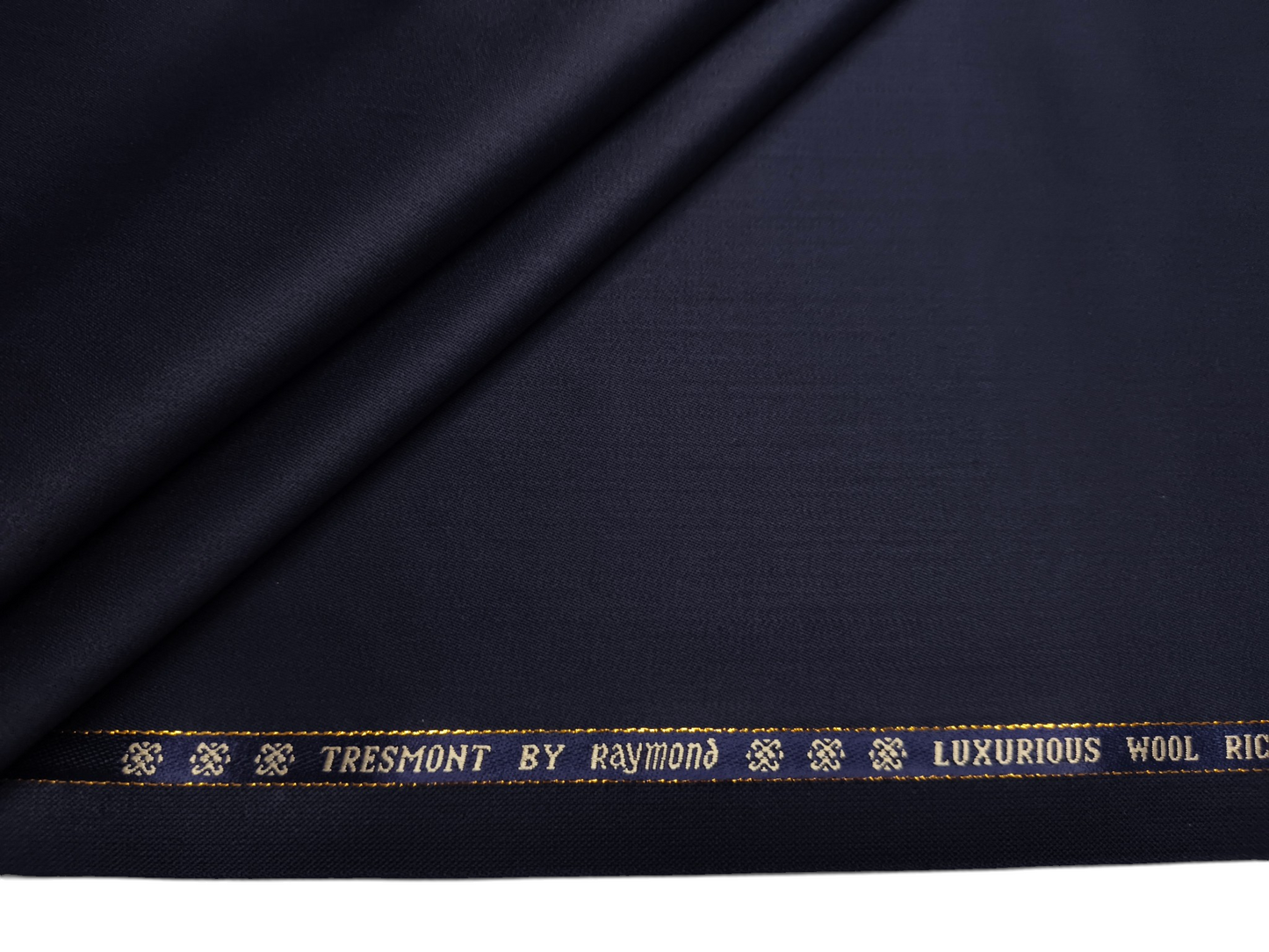 Raymond Tresmont 60% Merino Wool Blended Super 140s Premium Suiting Fabric (Classic Dark Blue, Satin Weave)