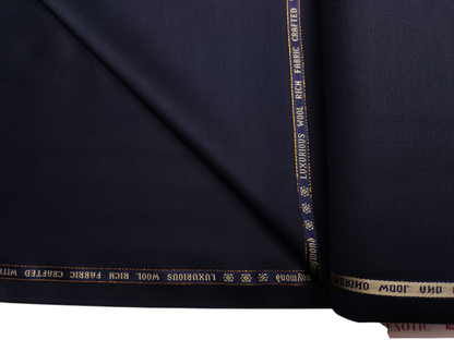 Raymond Tresmont 60% Merino Wool Blended Super 140s Premium Suiting Fabric (Classic Dark Blue, Satin Weave)