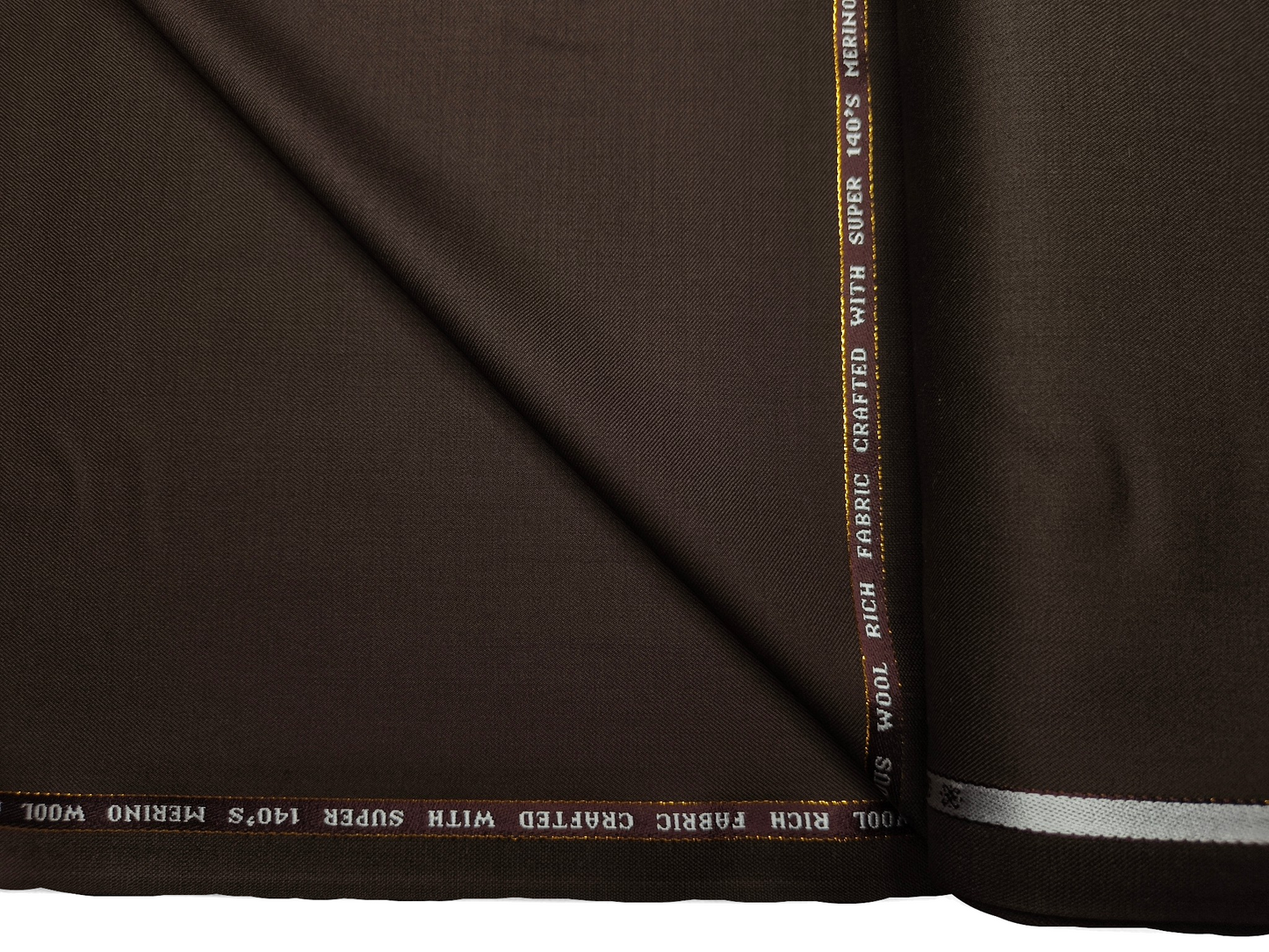 Raymond Tresmont 60% Merino Wool Blended Super 140s Premium Suiting Fabric (Dark Brown, Plain)