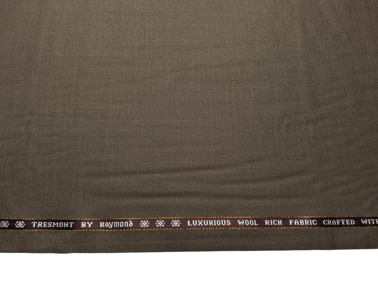 Raymond Tresmont 60% Merino Wool Blended Super 140s Premium Suiting Fabric (Olive Brown, Plain)