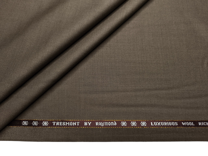 Raymond Tresmont 60% Merino Wool Blended Super 140s Premium Suiting Fabric (Olive Brown, Plain)