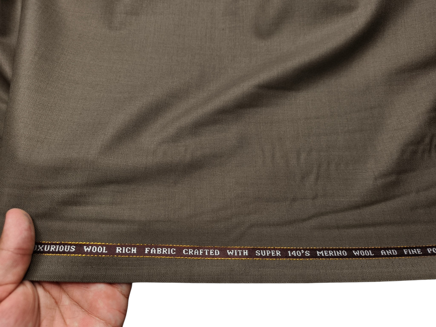 Raymond Tresmont 60% Merino Wool Blended Super 140s Premium Suiting Fabric (Olive Brown, Plain)