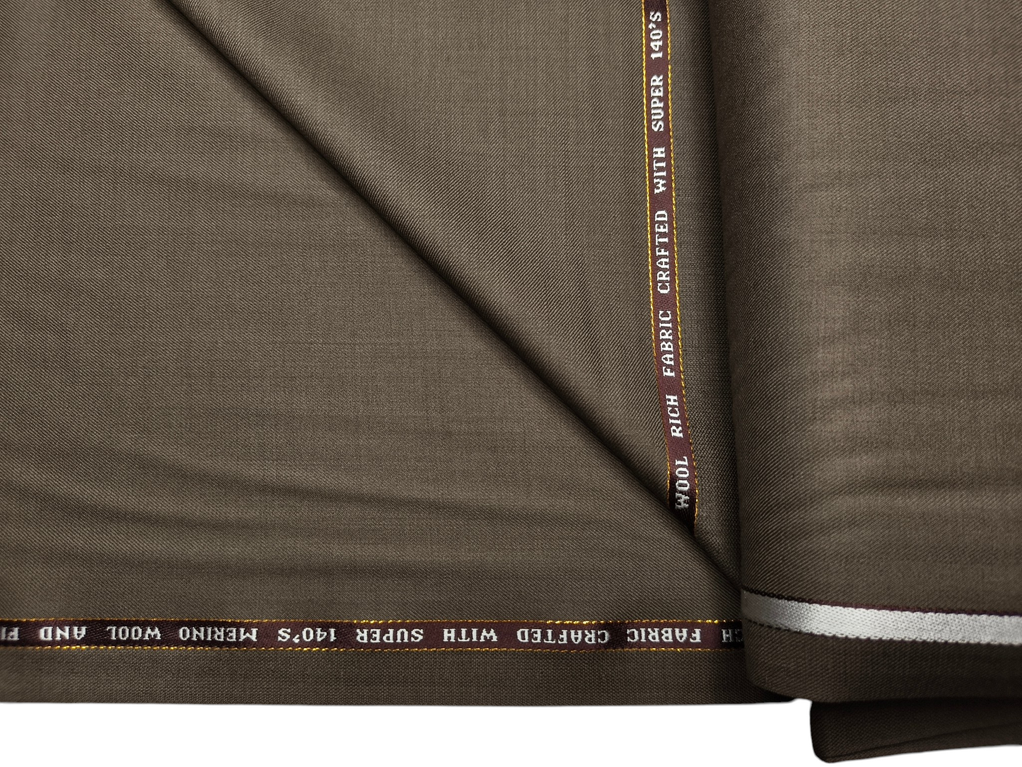 Raymond Tresmont 60% Merino Wool Blended Super 140s Premium Suiting Fabric (Olive Brown, Plain)
