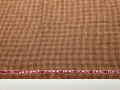 Raymond Lancaster 100% Wool Jacketing Suiting Fabric (Light Rust, Micro Houndstooth)