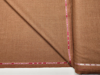 Raymond Lancaster 100% Wool Jacketing Suiting Fabric (Light Rust, Micro Houndstooth)