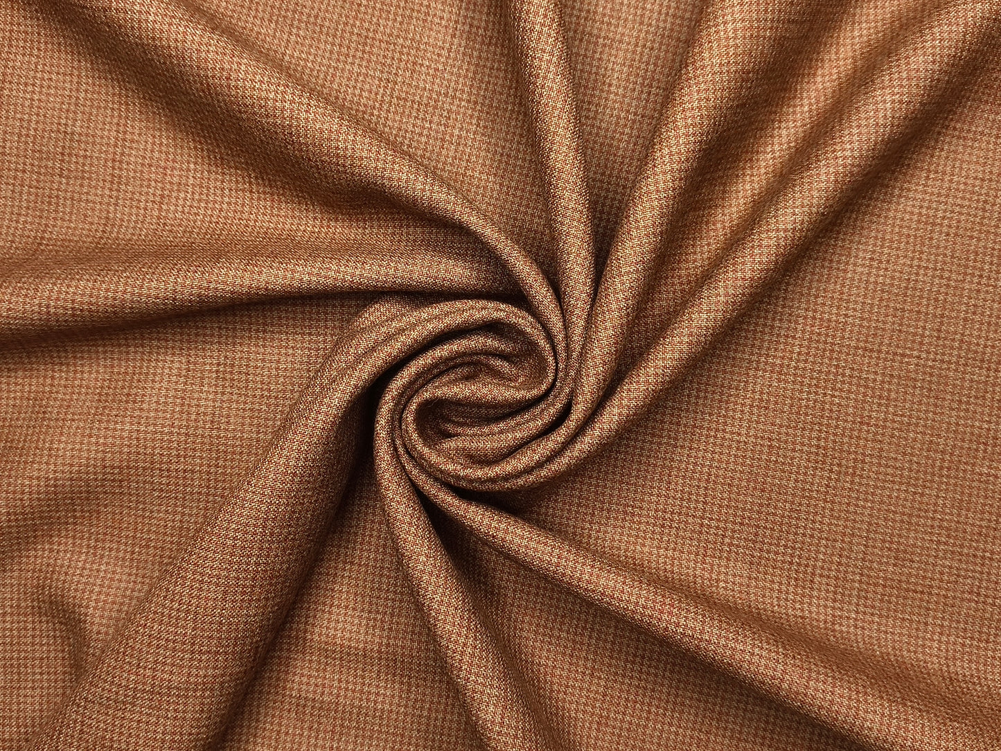 Raymond Lancaster 100% Wool Jacketing Suiting Fabric (Light Rust, Micro Houndstooth)