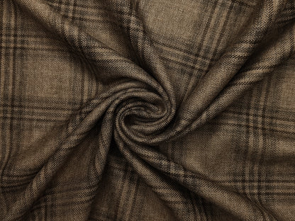Raymond Wool Blended Jacketing Suiting Fabric (Dark Coffee, Large Checks)