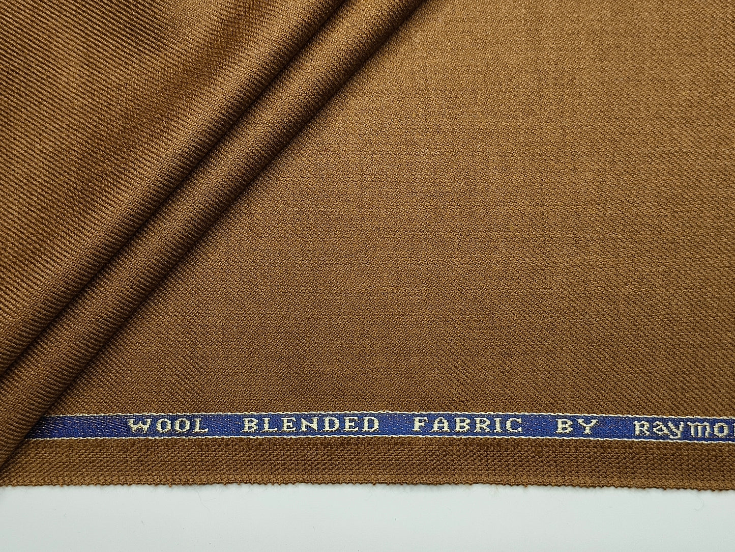 Raymond Wool Blended High GSM Suiting Fabric (Camel Brown, Twill Weave)