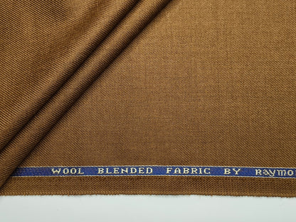 Raymond Wool Blended High GSM Suiting Fabric (Camel Brown, Twill Weave)