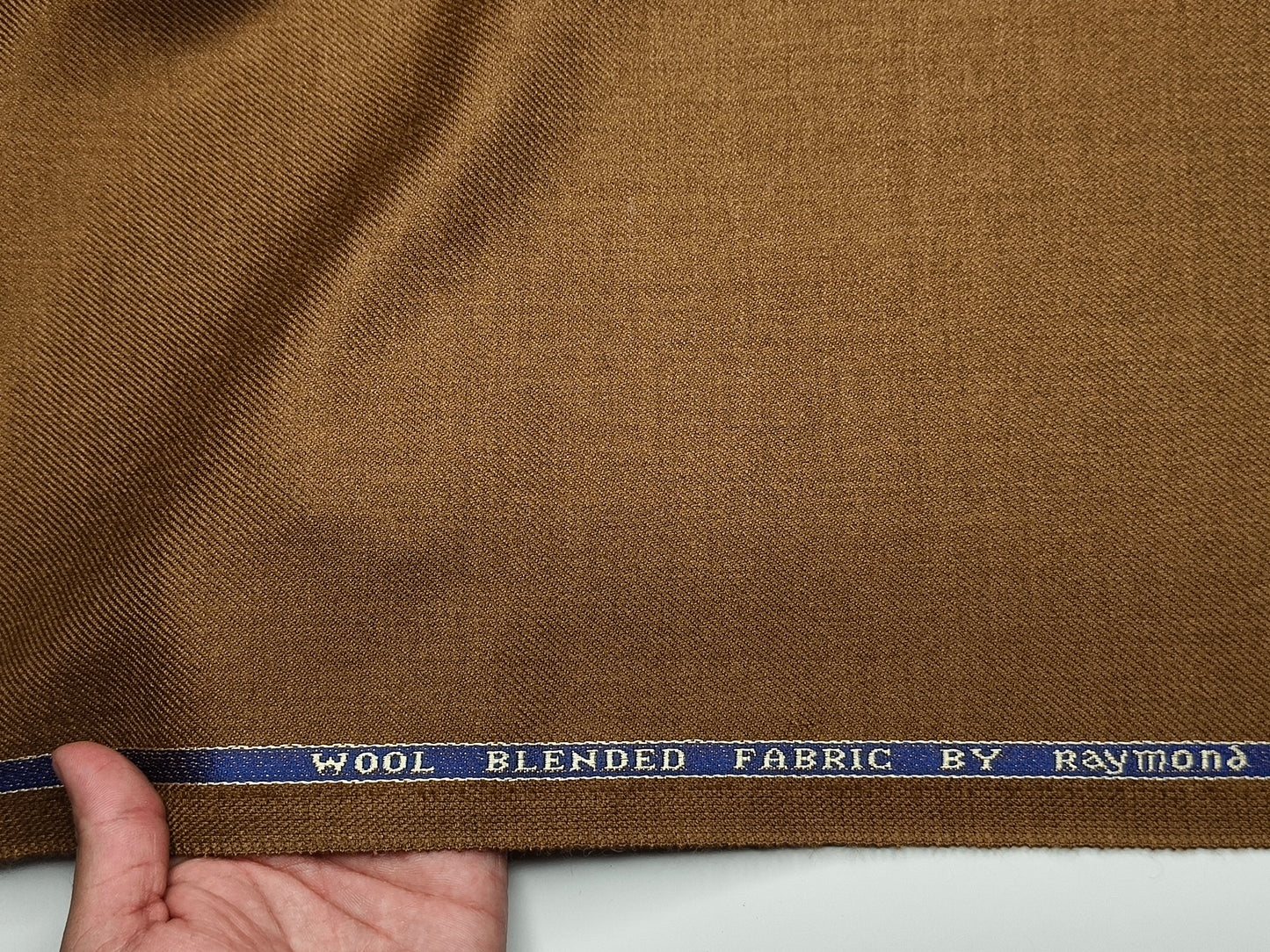 Raymond Wool Blended High GSM Suiting Fabric (Camel Brown, Twill Weave)