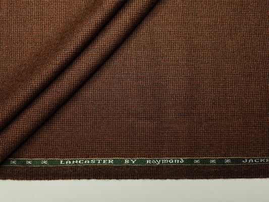 Raymond Lancaster 100% Wool Jacketing Suiting Fabric (Rust, Micro Houndstooth)