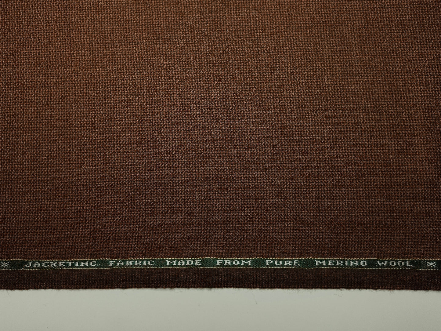 Raymond Lancaster 100% Wool Jacketing Suiting Fabric (Rust, Micro Houndstooth)