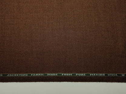 Raymond Lancaster 100% Wool Jacketing Suiting Fabric (Rust, Micro Houndstooth)