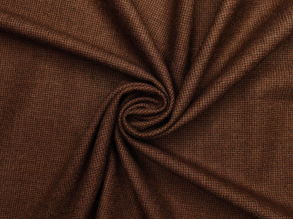 Raymond Lancaster 100% Wool Jacketing Suiting Fabric (Rust, Micro Houndstooth)