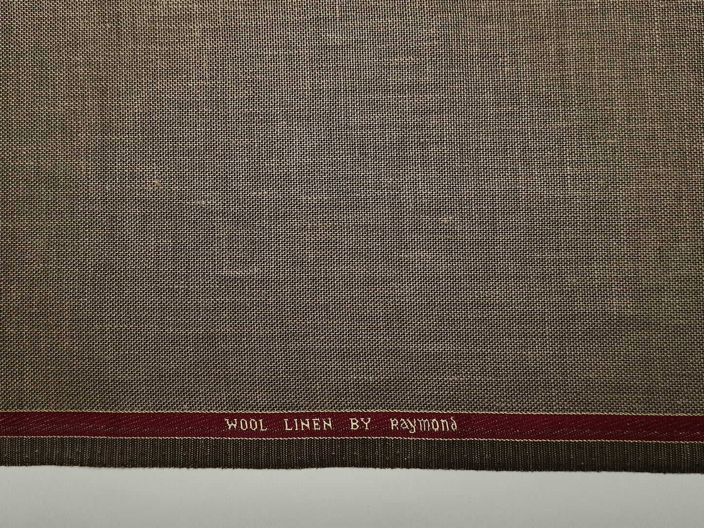 Raymond 50% Wool 50% Linen Blended Suiting Fabric (Light Brown , Hopsack Weave)