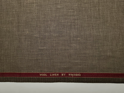 Raymond 50% Wool 50% Linen Blended Suiting Fabric (Light Brown , Hopsack Weave)