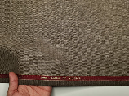 Raymond 50% Wool 50% Linen Blended Suiting Fabric (Light Brown , Hopsack Weave)