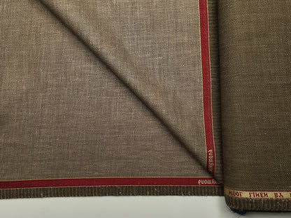 Raymond 50% Wool 50% Linen Blended Suiting Fabric (Light Brown , Hopsack Weave)