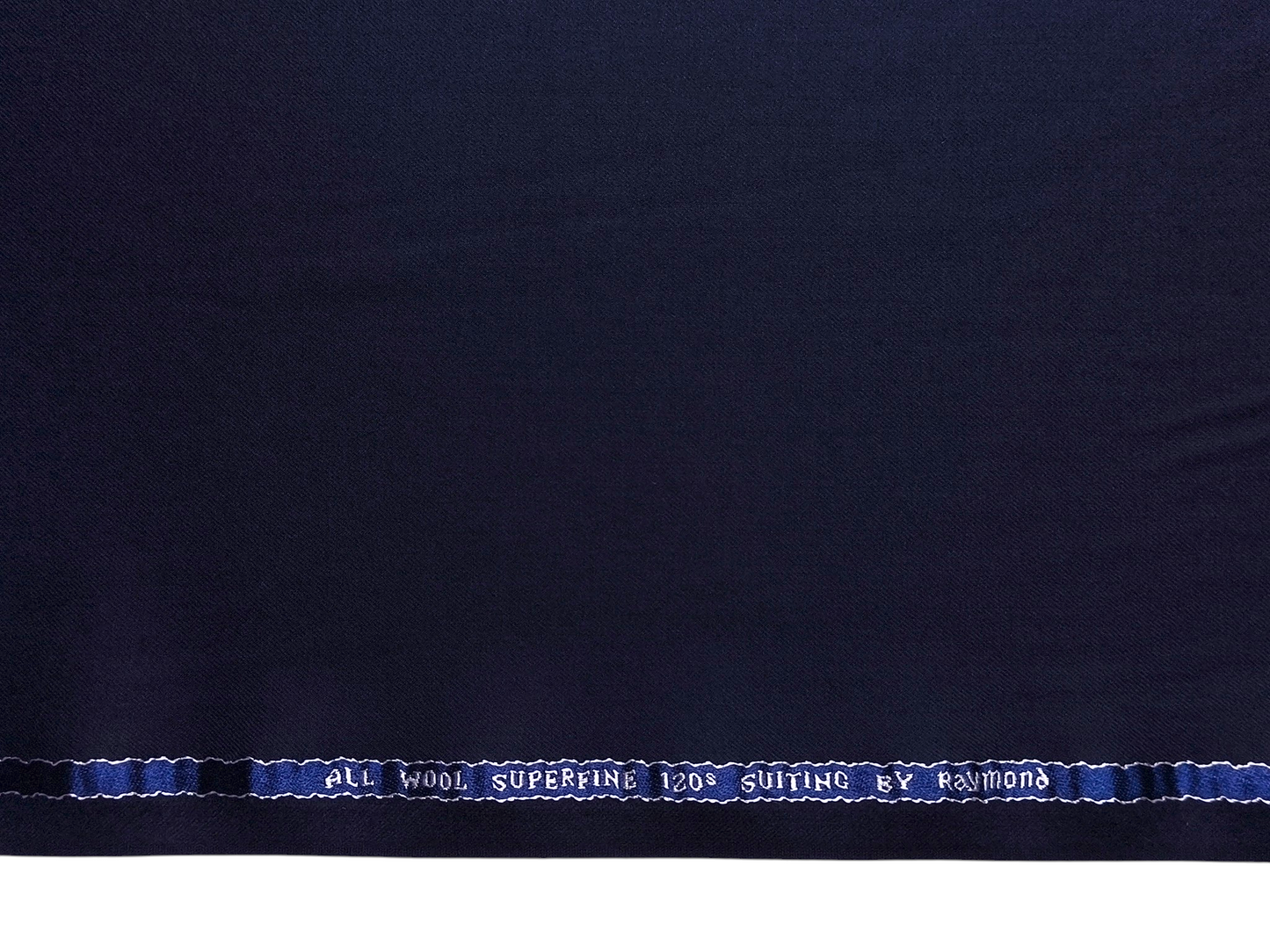Raymond 100% Wool Super 120s Premium Suiting Fabric (Navy Blue, Plain)