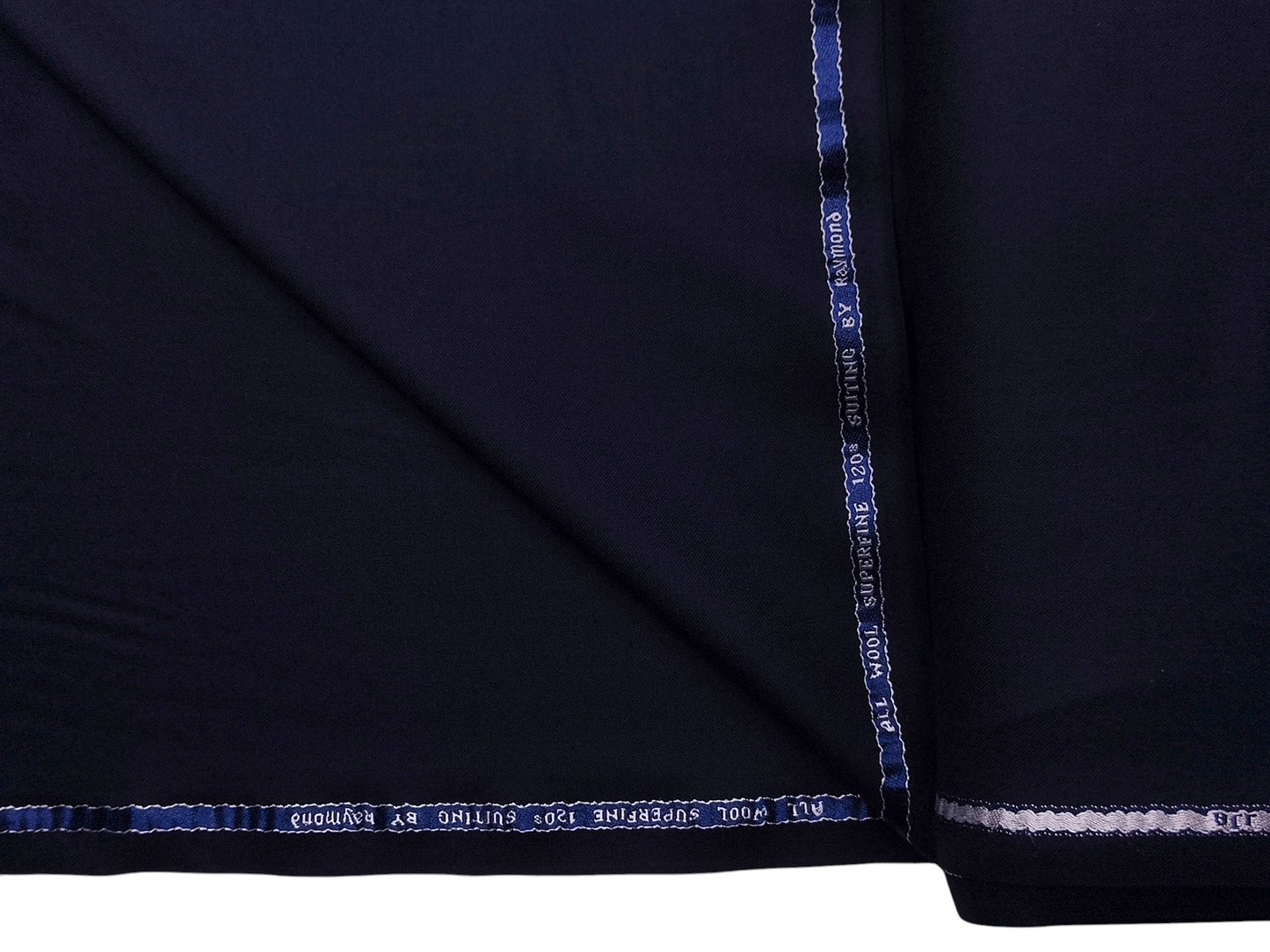 Raymond 100% Wool Super 120s Premium Suiting Fabric (Navy Blue, Plain)