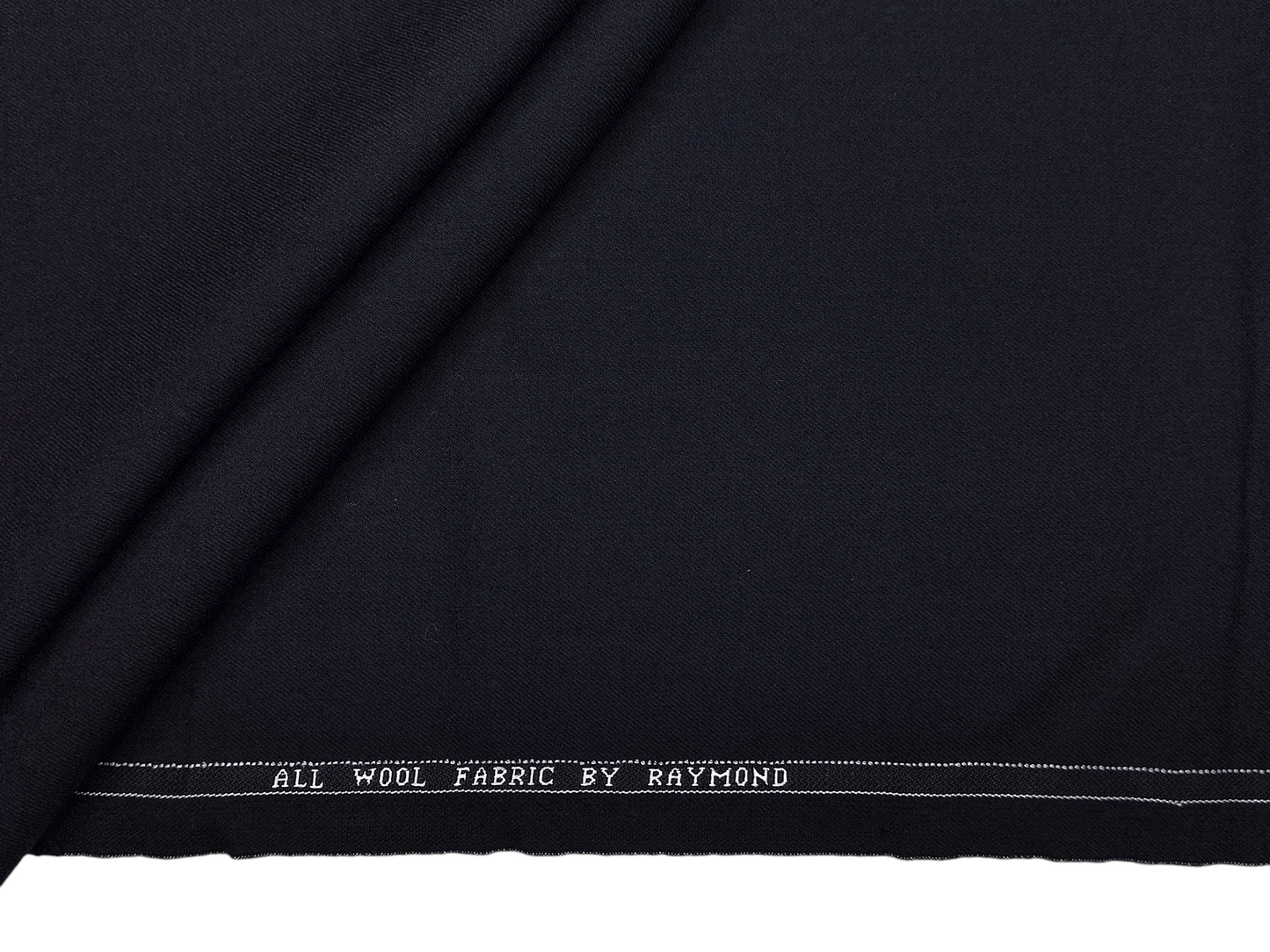 Raymond 100% Wool Premium Suiting Fabric (Blueish Black, Plain)