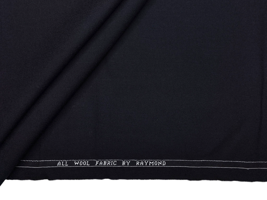 Raymond 100% Wool Premium Suiting Fabric (Blueish Black, Plain)