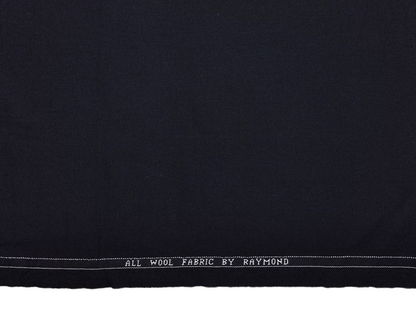 Raymond 100% Wool Premium Suiting Fabric (Blueish Black, Plain)