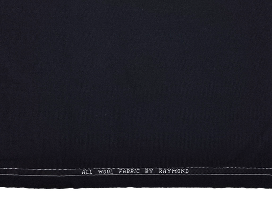 Raymond 100% Wool Premium Suiting Fabric (Blueish Black, Plain)
