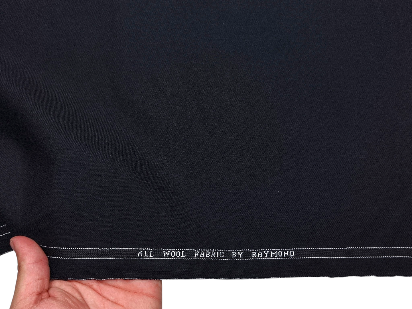 Raymond 100% Wool Premium Suiting Fabric (Blueish Black, Plain)