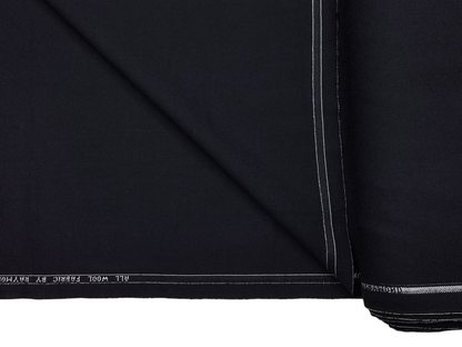 Raymond 100% Wool Premium Suiting Fabric (Blueish Black, Plain)