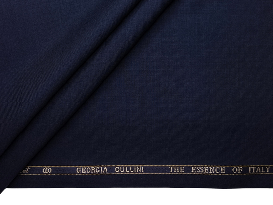 Georgia Gullini Italy Super 130s Merino Wool Blended Suiting Fabric (Blue, Plain)
