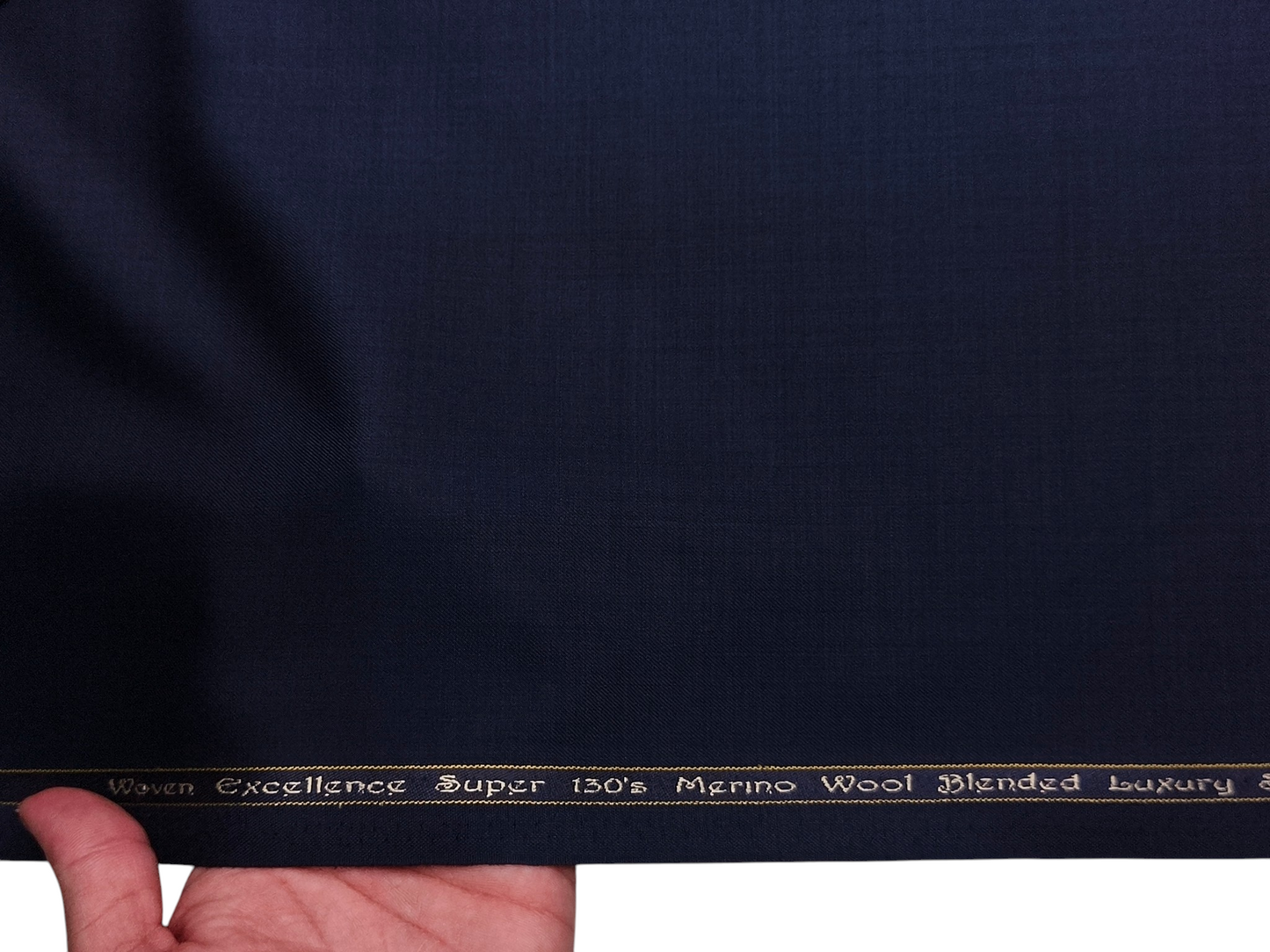 Georgia Gullini Italy Super 130s Merino Wool Blended Suiting Fabric (Blue, Plain)