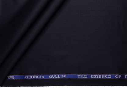 Georgia Gullini Italy Carino 45% Wool Super 110s Merino Wool Blended Suiting Fabric (Deep Navy Blue, Plain)