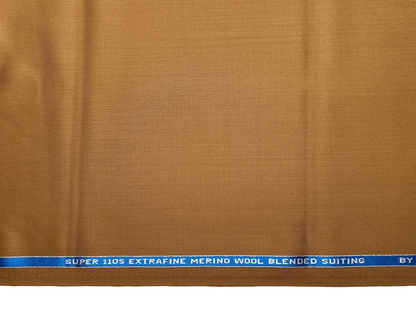 Georgia Gullini Italy Carino 45% Wool Super 110s Merino Wool Blended Suiting Fabric (Camel Tan, Plain)