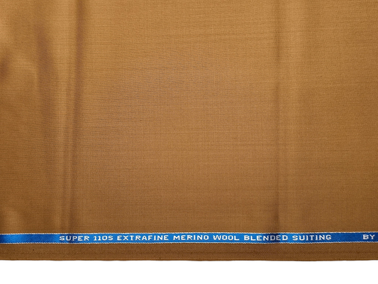 Georgia Gullini Italy Carino 45% Wool Super 110s Merino Wool Blended Suiting Fabric (Camel Tan, Plain)