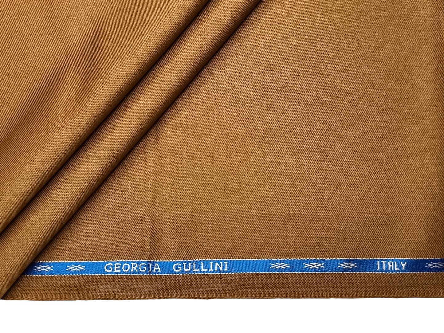 Georgia Gullini Italy Carino 45% Wool Super 110s Merino Wool Blended Suiting Fabric (Camel Tan, Plain)