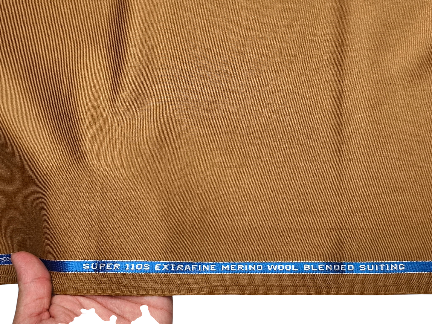 Georgia Gullini Italy Carino 45% Wool Super 110s Merino Wool Blended Suiting Fabric (Camel Tan, Plain)