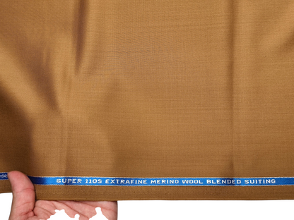 Georgia Gullini Italy Carino 45% Wool Super 110s Merino Wool Blended Suiting Fabric (Camel Tan, Plain)