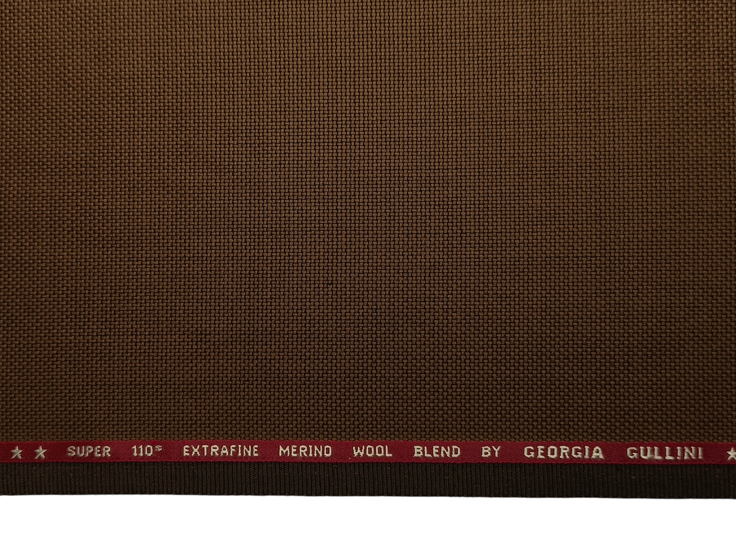 Georgia Gullini Italy Bonnington Super 100s Merino Wool Blended Premium Suiting Fabric (Dark Brown, Hopsack Weave)